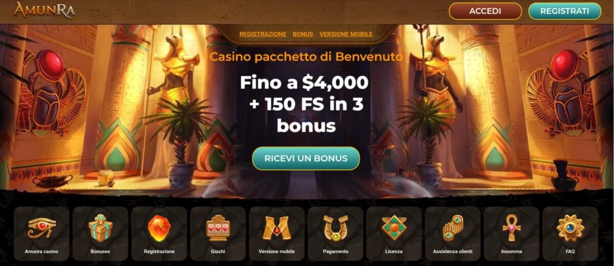 Casinò online in Italia: le opinioni positive su AmunRa Casino