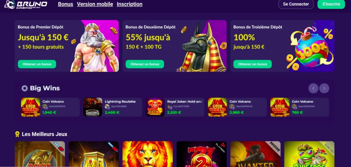 Découvrez les jackpots progressifs sur Bruno Casino : la promesse de gains incroyables !