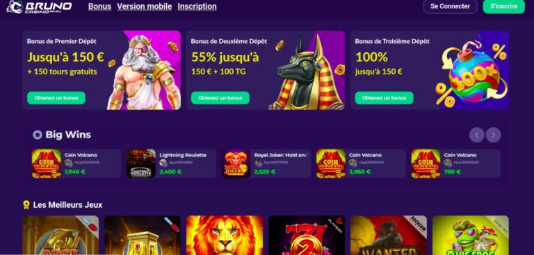 Découvrez les jackpots progressifs sur Bruno Casino : la promesse de gains incroyables !