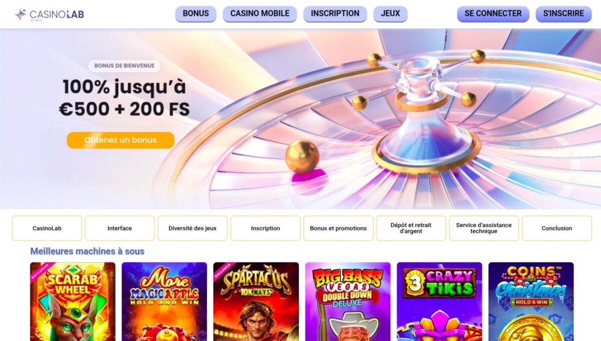 CasinoLab Casino : bonus et promotions pour les joueurs français