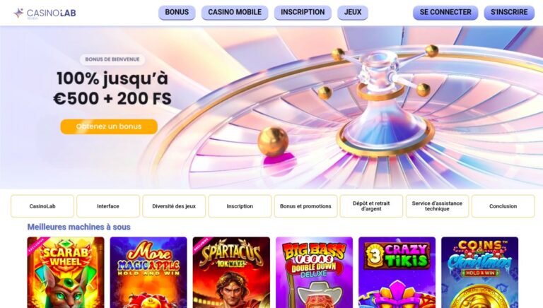 CasinoLab Casino : bonus et promotions pour les joueurs français
